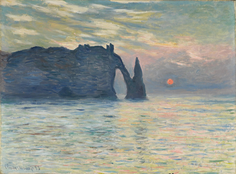 Sunset at Étretat - Claude Monet