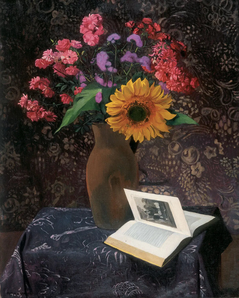 Crimson Sun and Roses - Félix Vallotton