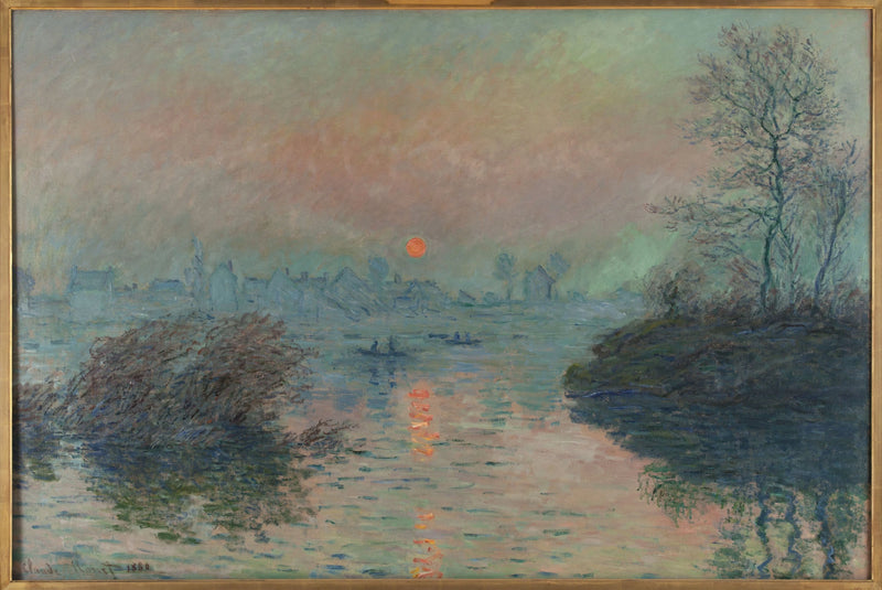 Setting sun on the Seine at Lavacourt W576 - Claude Monet