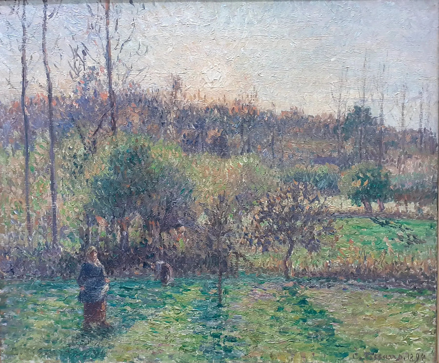 Rising Sun at Eragny - Camille Pissarro