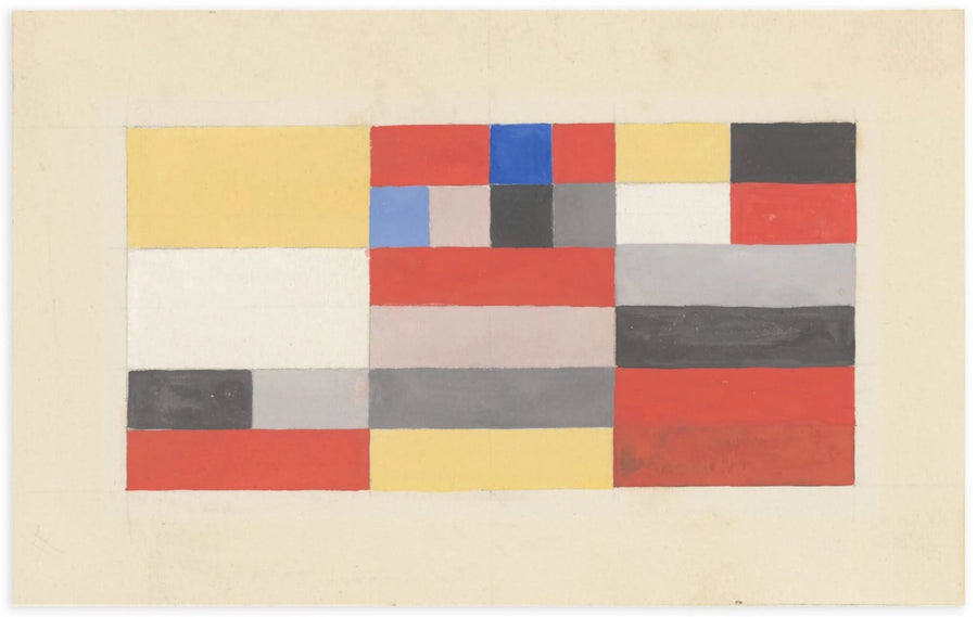 Composition verticale-horizontale (design for a stained-glass window for the apartment of André Horn, Strasbourg) - Sophie Taeuber-Arp