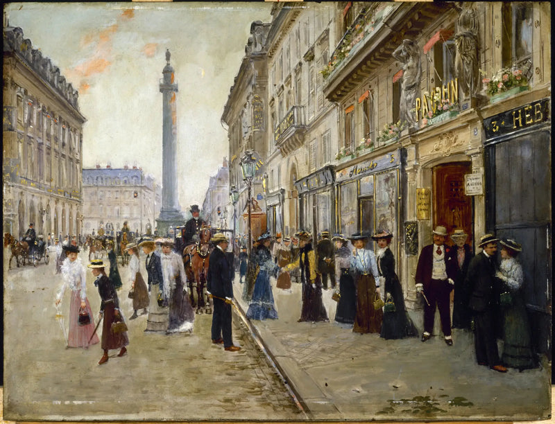Exit of the workers from the Paquin house - Jean Béraud