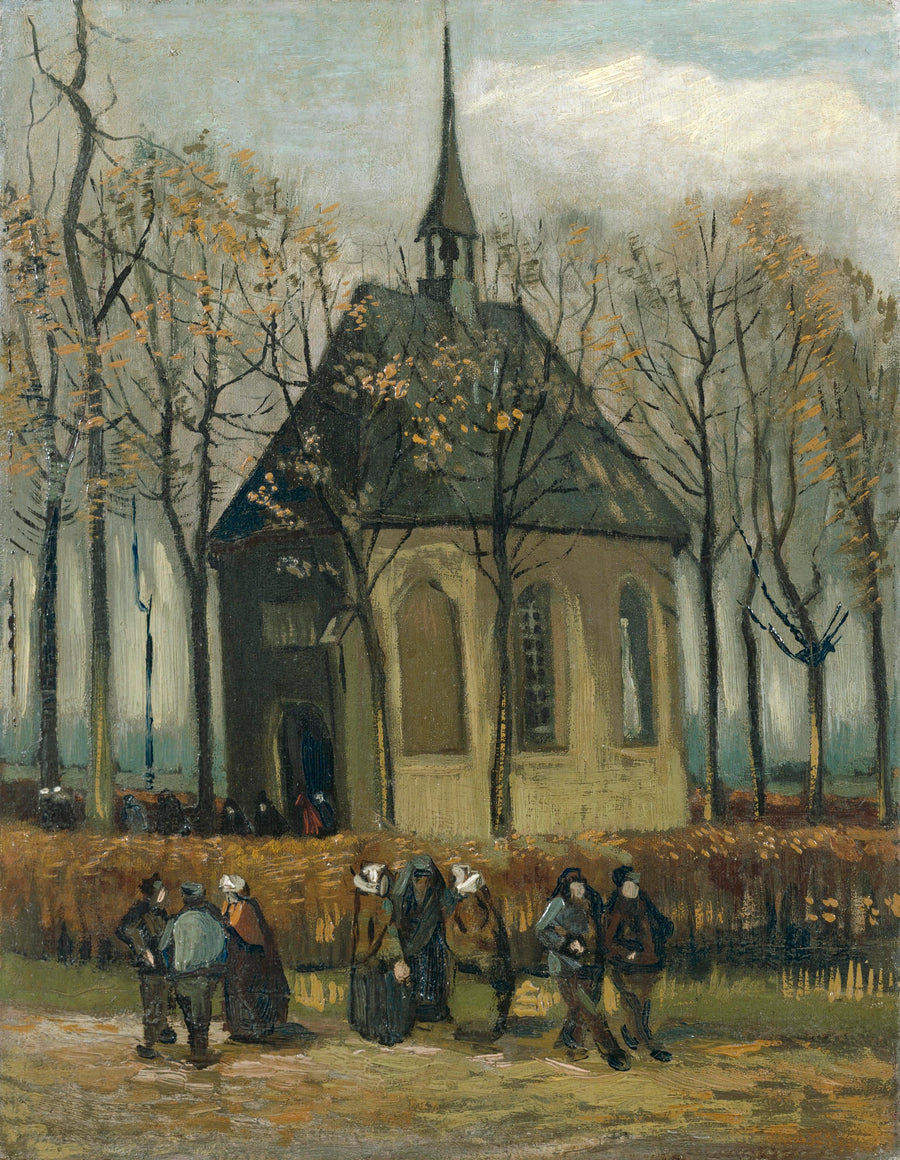 Congregation Leaving the Reformed Church of Nuenen - Vincent van Gogh