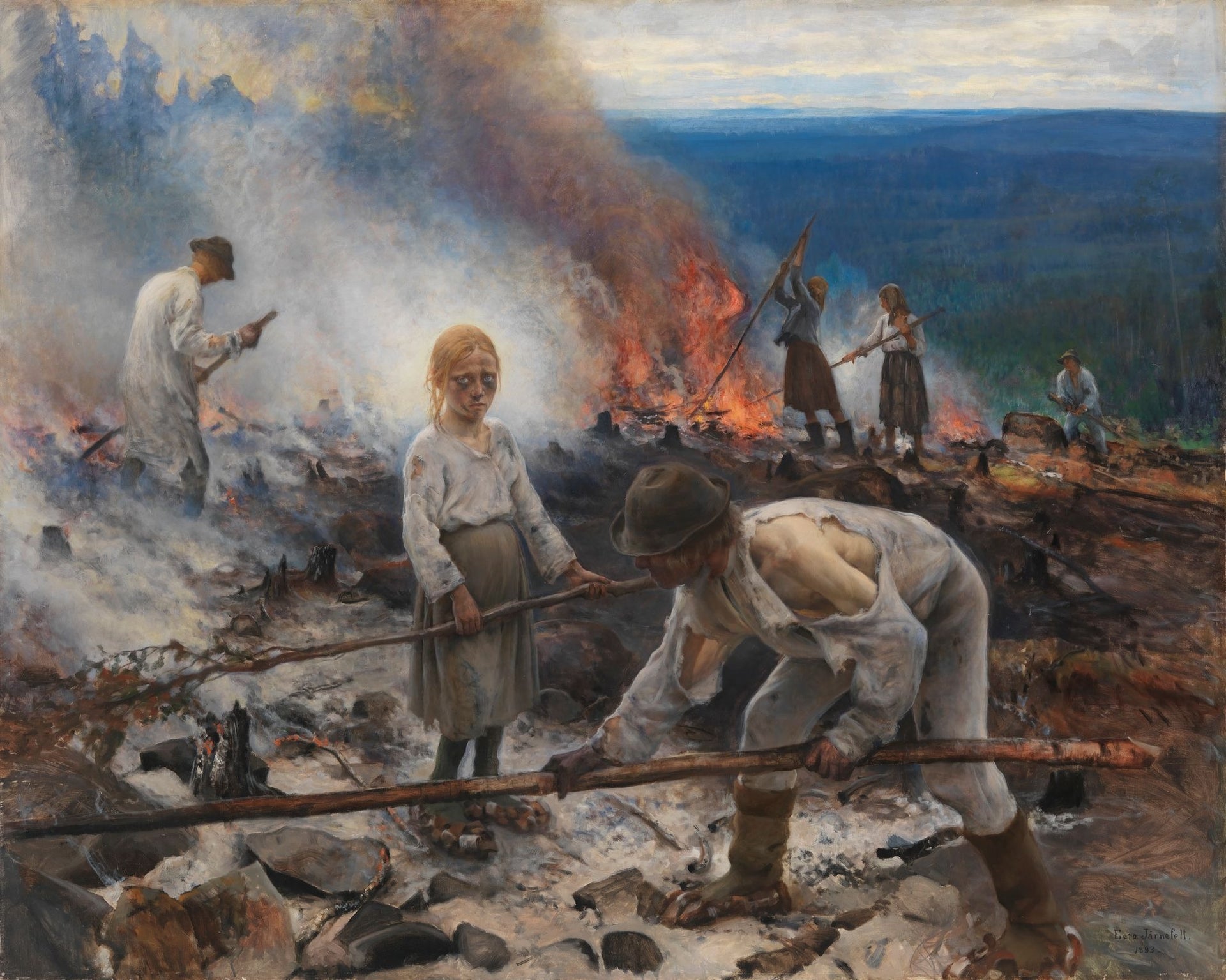 Sous le joug (Brûlage des broussailles), Eero Järnefelt, 1893