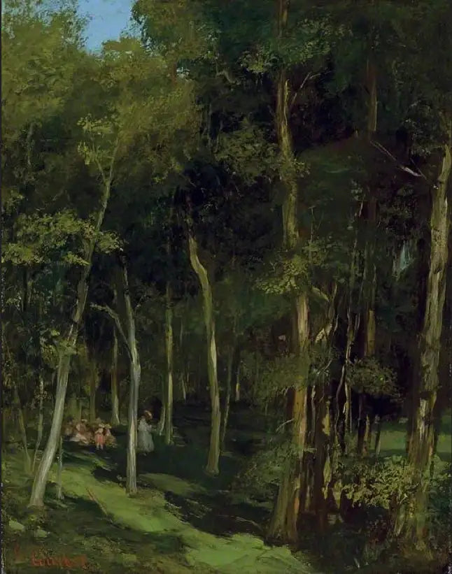 Under the Trees at Port-Berteau, Dancing Children - Gustave Courbet