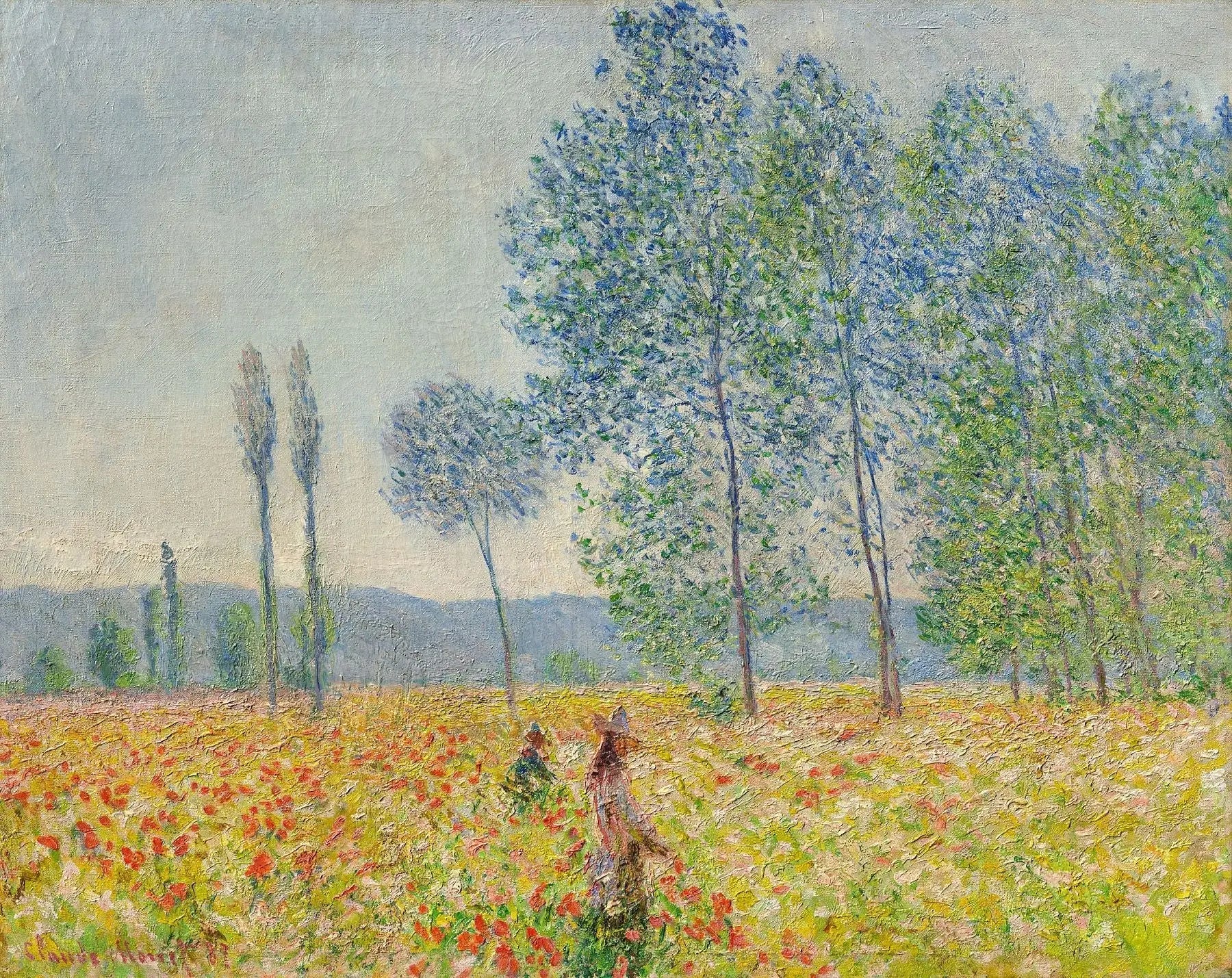 Sous les peupliers - Claude Monet image 1 reproduction de peinture à l’huile