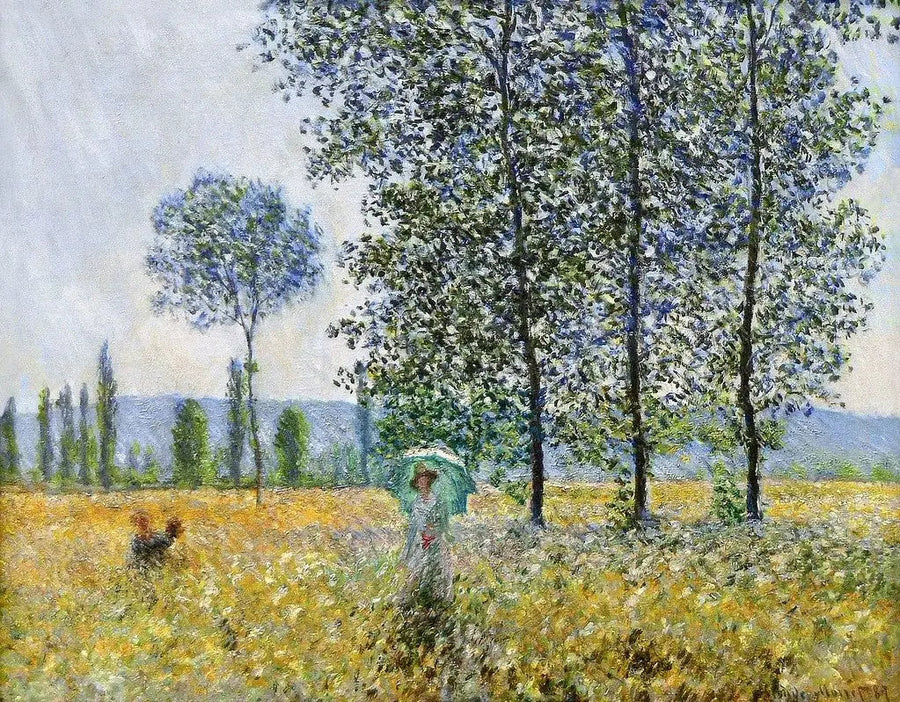 Under the Poplars, Sunlight Effect - Claude Monet