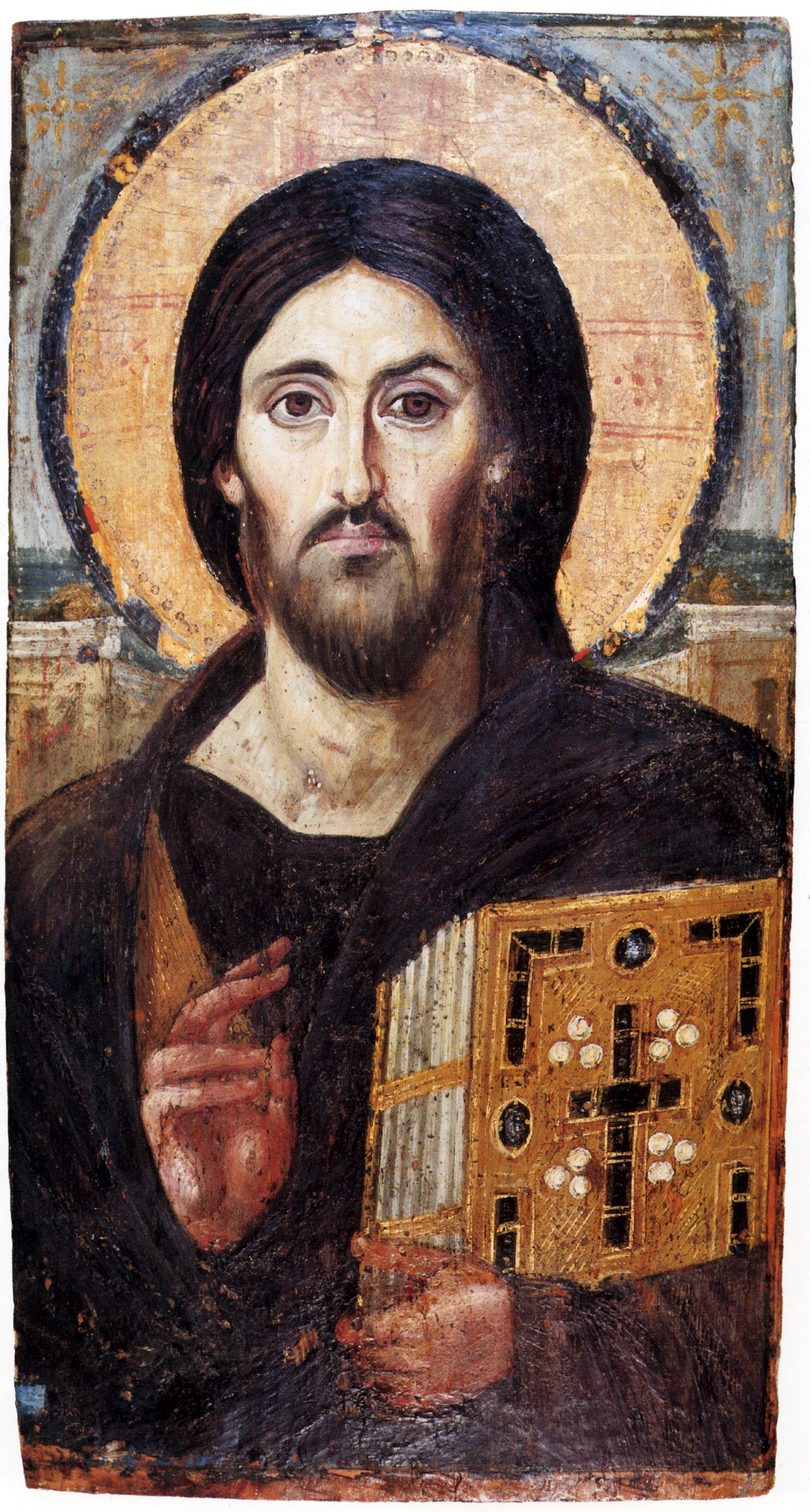 Le Christ pantocrator - Anonyme byzantin, monastère Sainte-Catherine du Sinaï (VIe siècle)