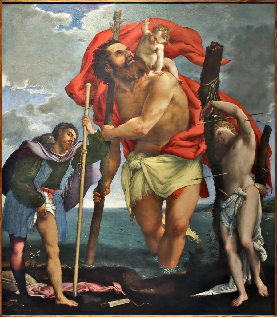 St Christopher, St Roch, St Sebastian - Lorenzo Lotto