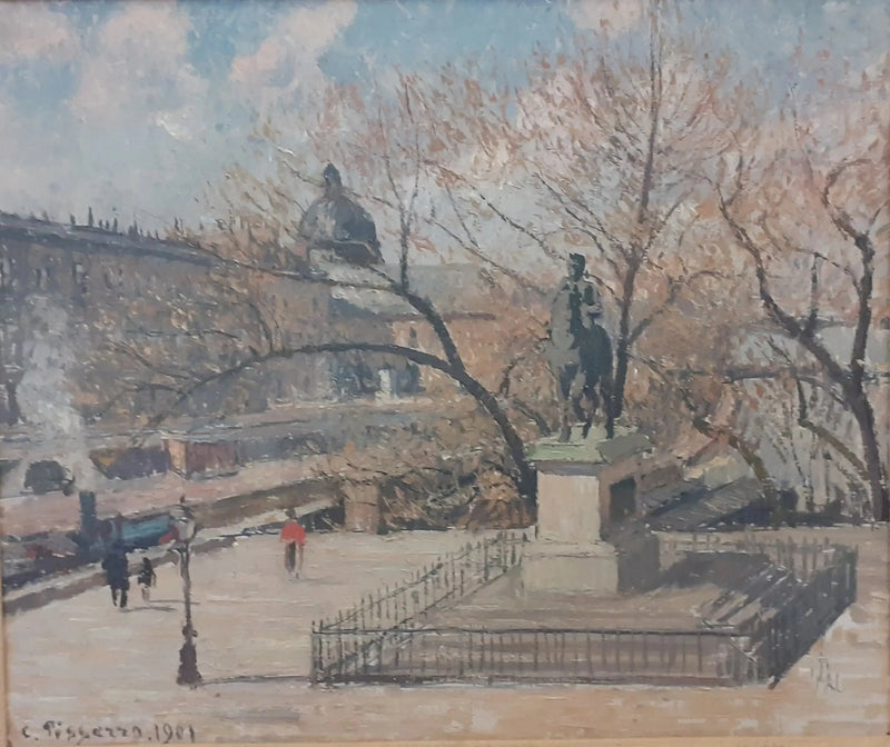 Statue of Henry IV and the Mint, morning, sun - Camille Pissarro