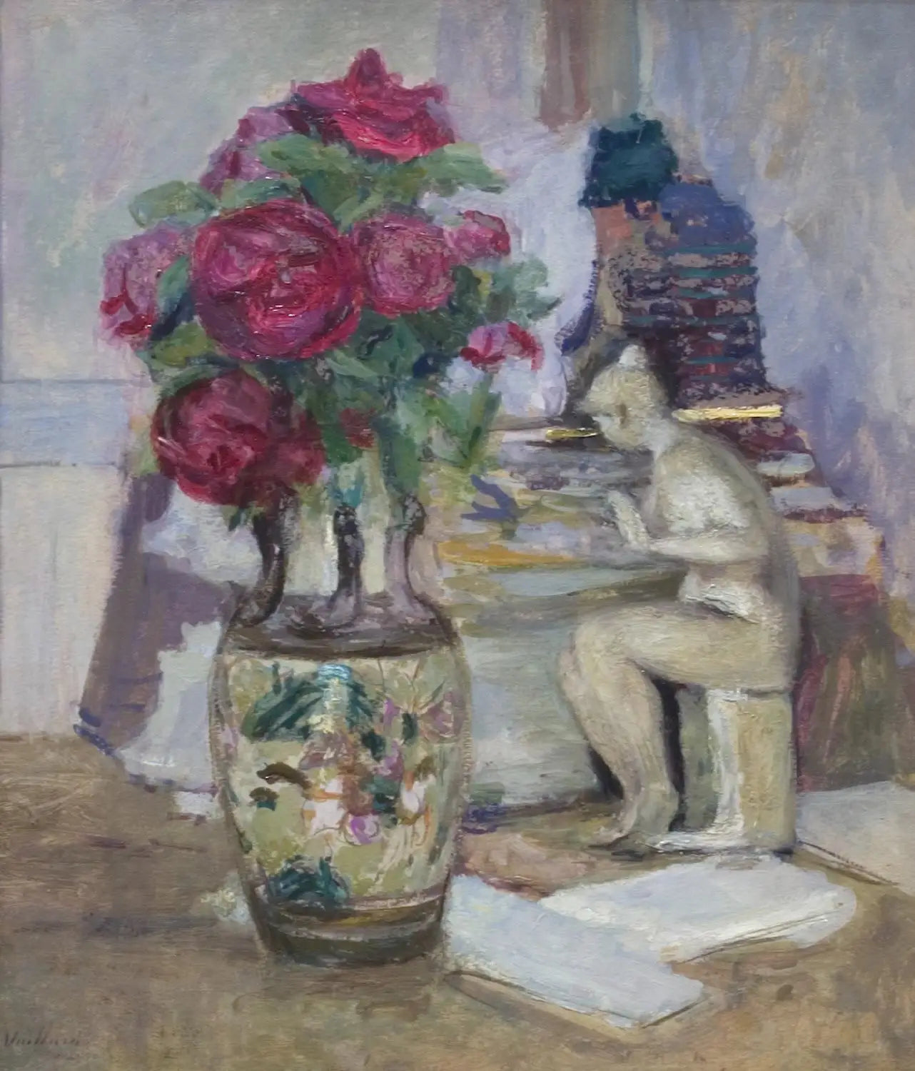 Statuette de Maillol et roses rouges - Édouard Vuillard - Alpha Reproduction