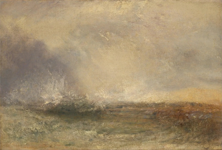 Stormy Sea Breaking on a Shore - J. M. W. Turner