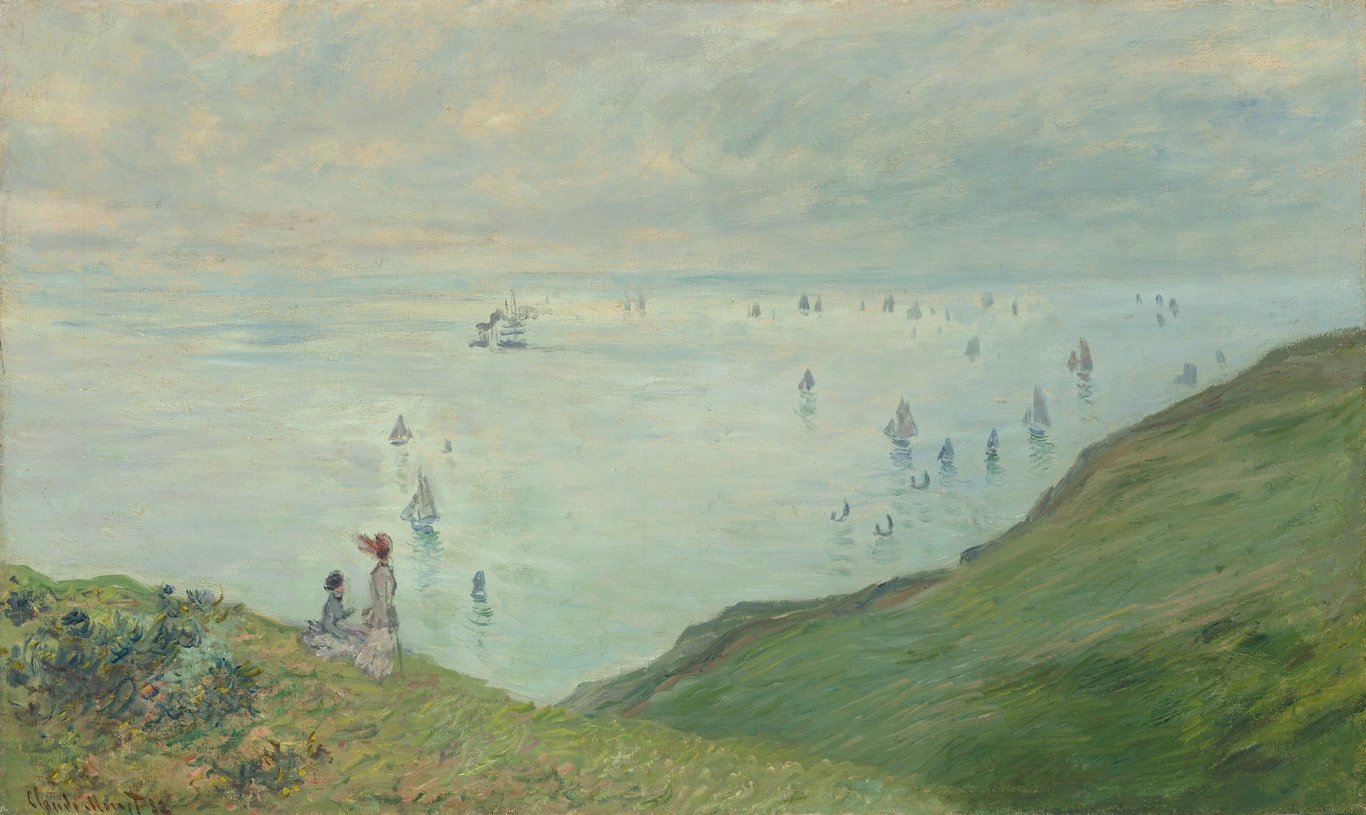 Sur la falaise à Dieppe W754 par Claude Monet, National Gallery of Art