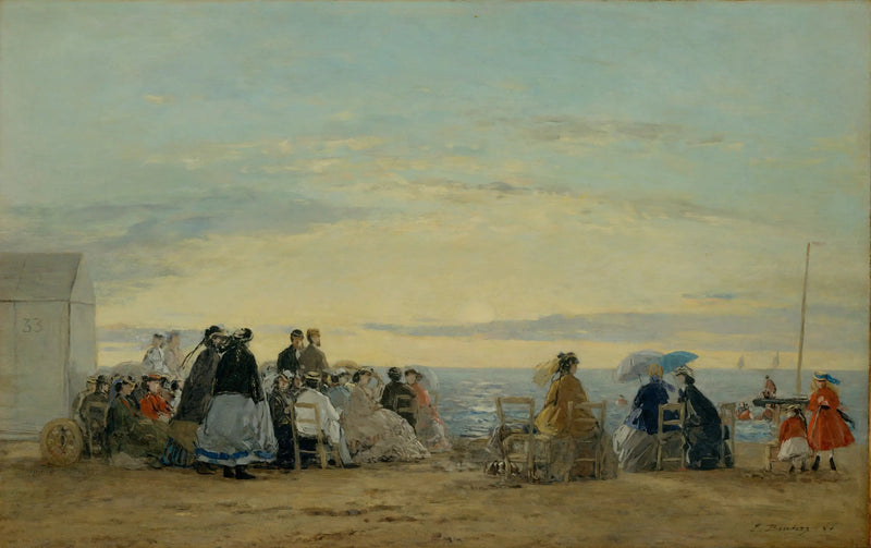 On the beach, sunset - Eugène Boudin