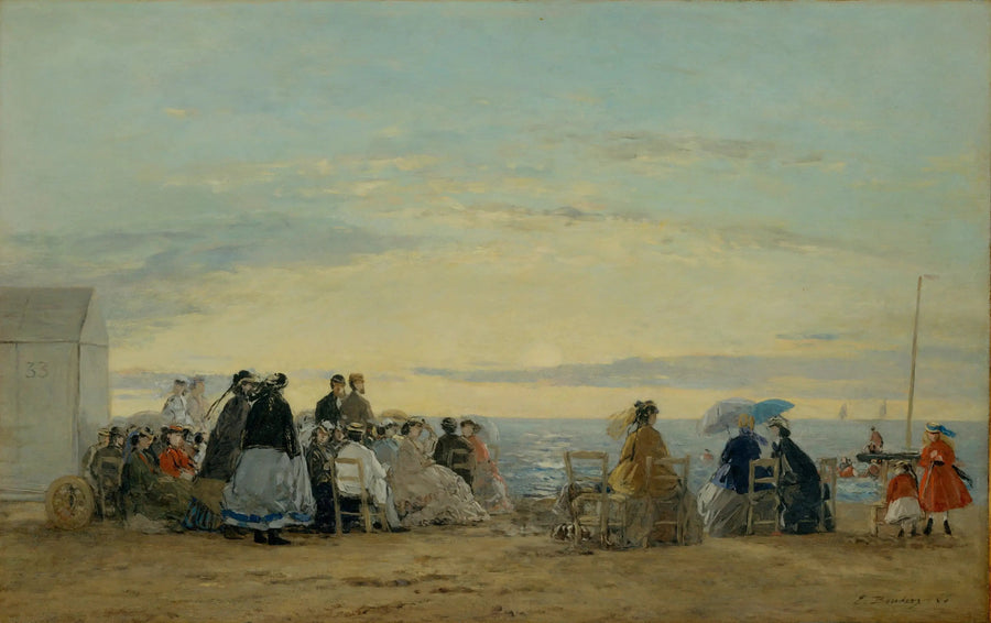 On the beach, sunset - Eugène Boudin