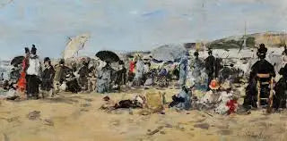 On the Beach at Trouville - Eugène Boudin