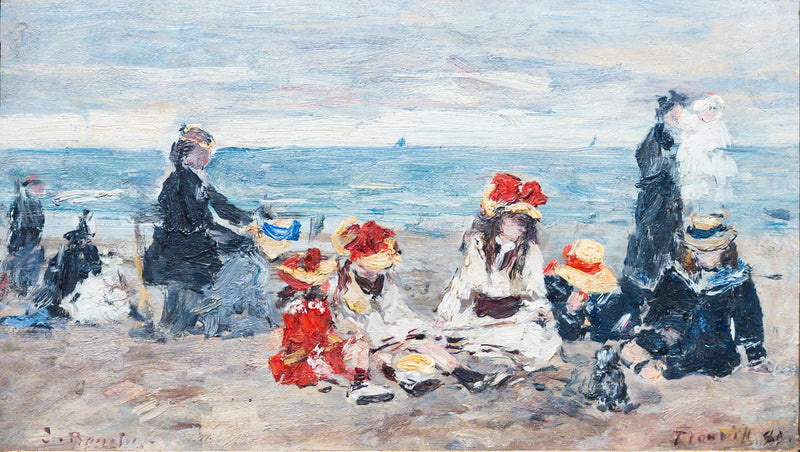 On the Beach at Trouville - Eugène Boudin