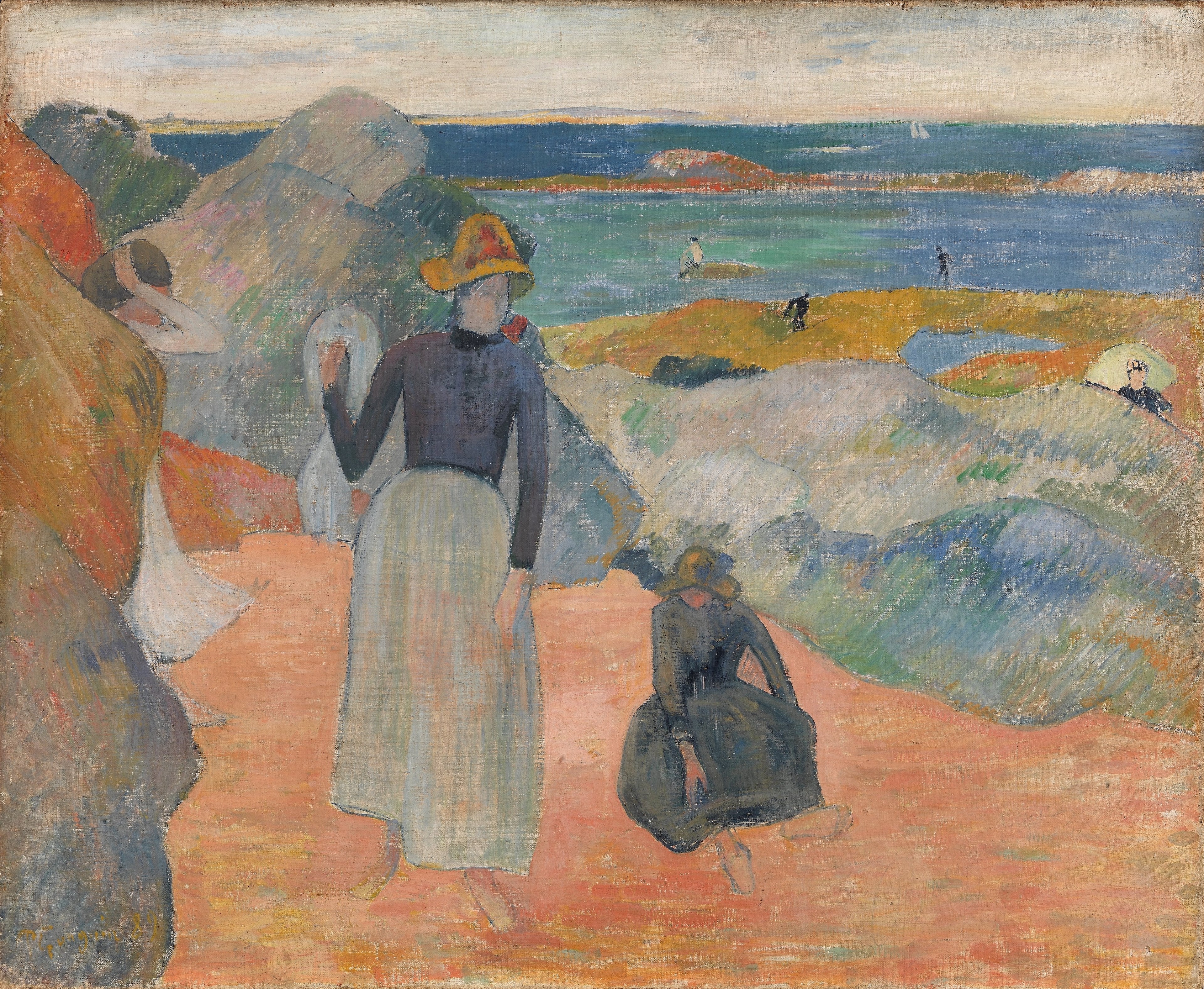 On the Beach in Brittany - Paul Gauguin