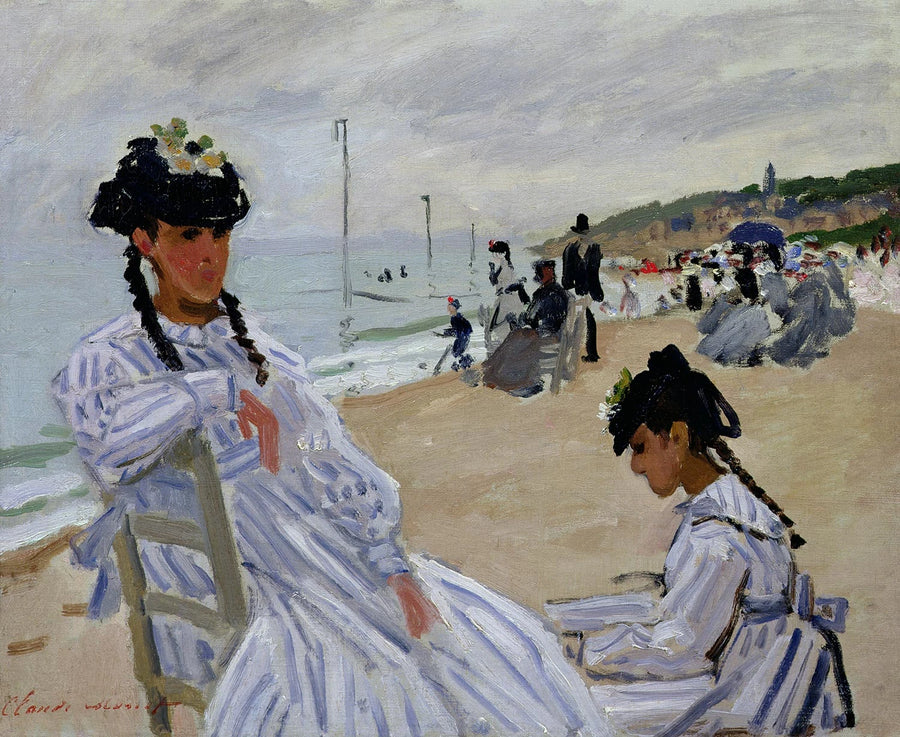 On the beach in Trouville W162 - Claude Monet