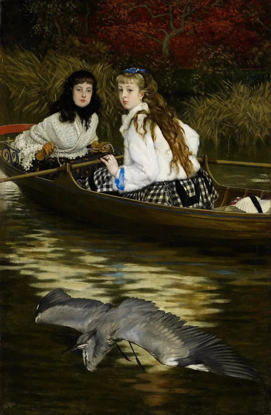 On the Thames, a heron - James Tissot