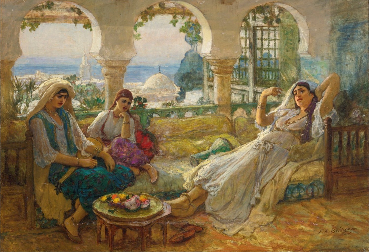 On the Terrace - Frederick Arthur Bridgman
