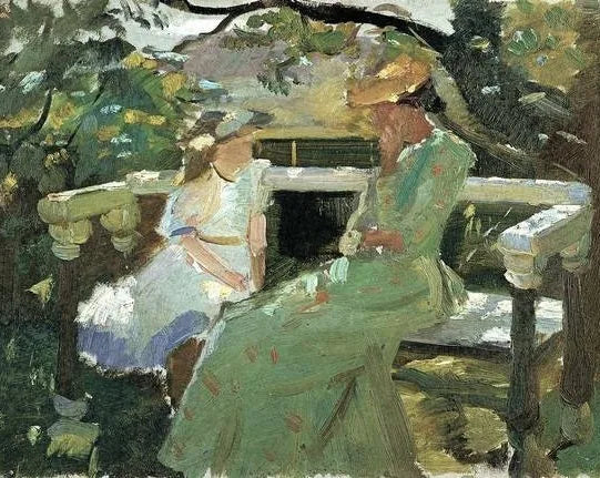 On the garden bench - Anna Ancher