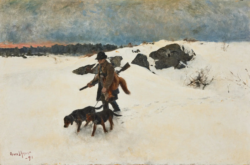 On the way back from the fox hunt - Bruno Liljefors