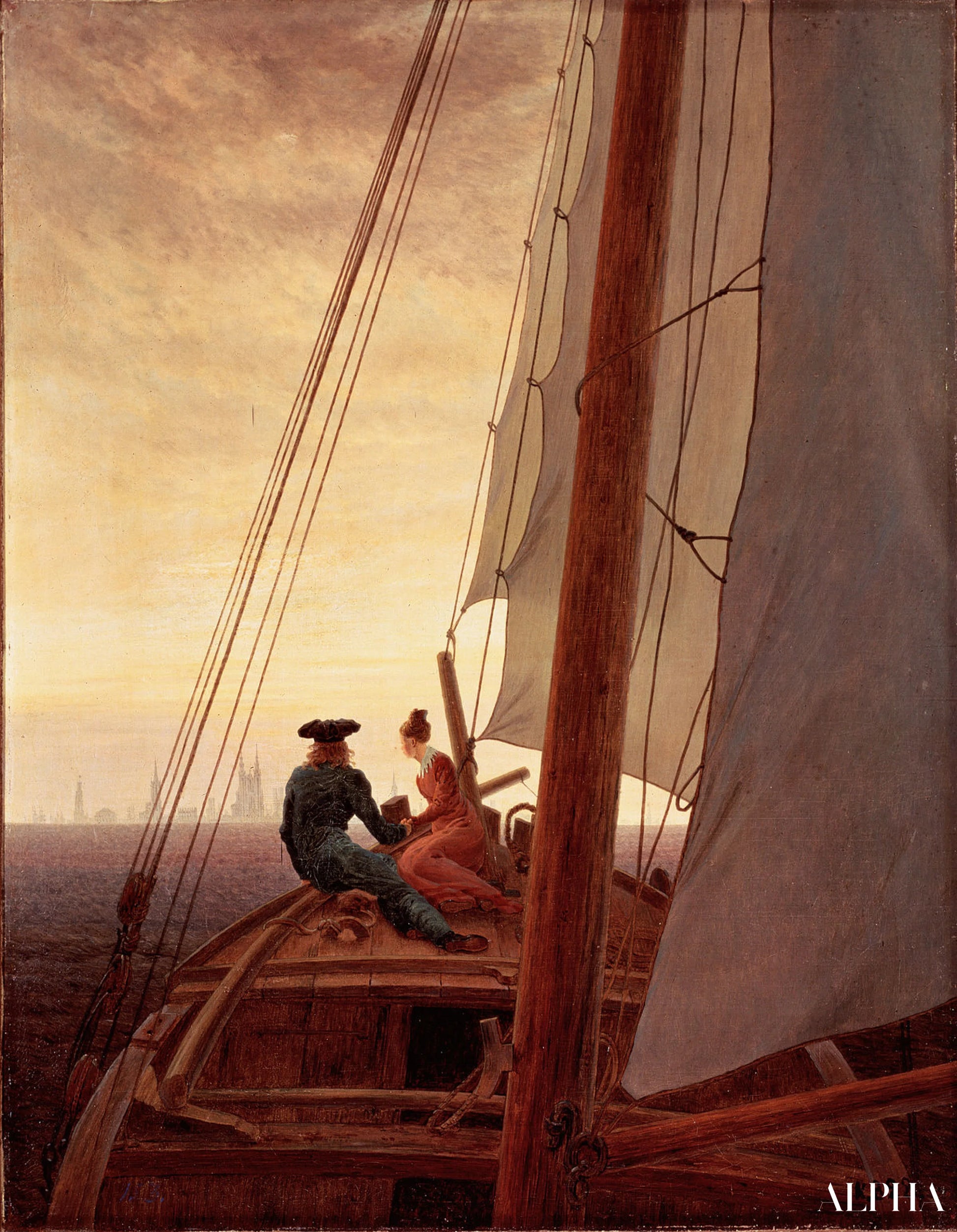 Sur le voilier - Caspar David Friedrich - Reproductions de tableaux et peintures haut de gamme