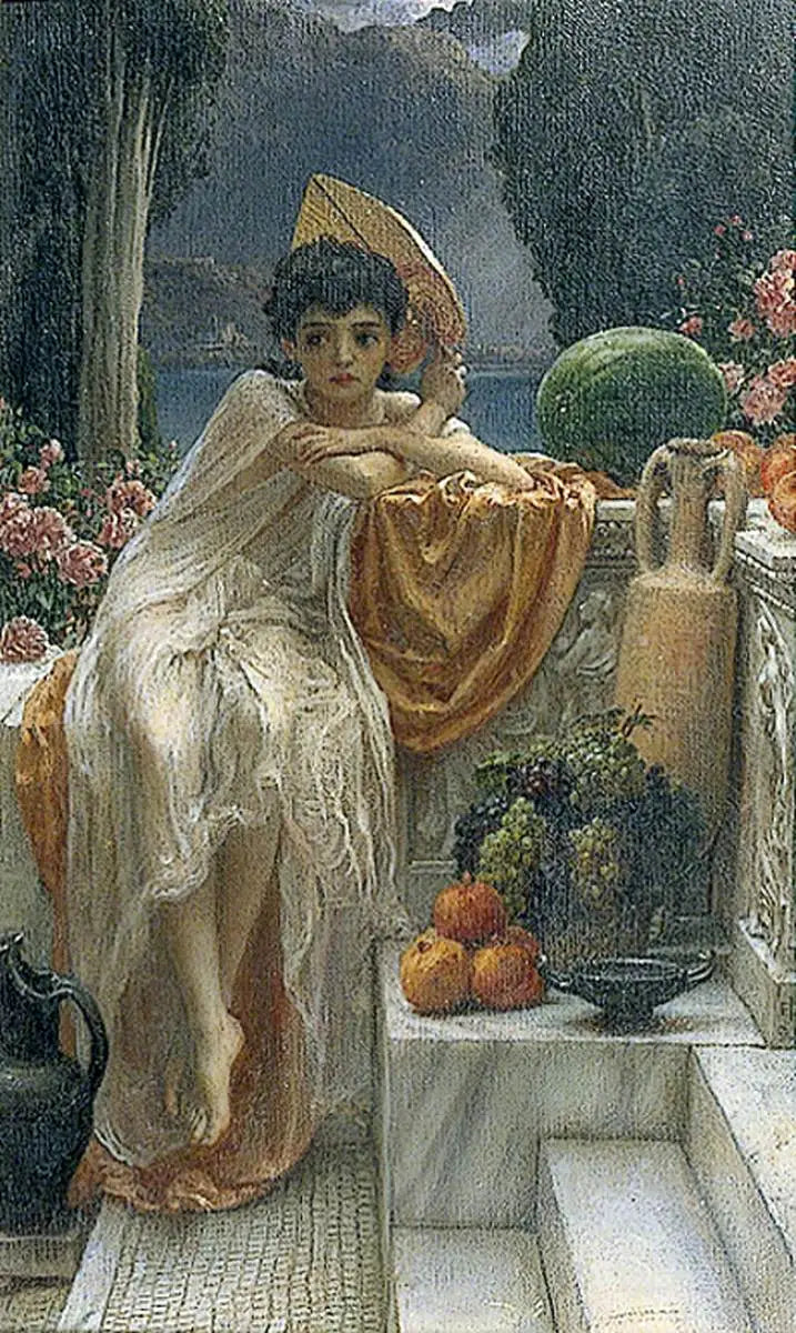 On the steps of the temple - Edward Poynter