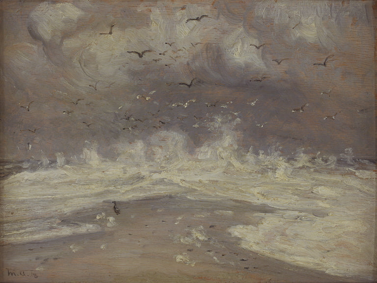 Surfing on the north coast of Jutland - Michael Peter Ancher