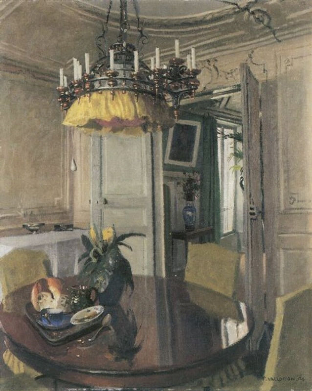 Dining room table with bouquet - Félix Vallotton