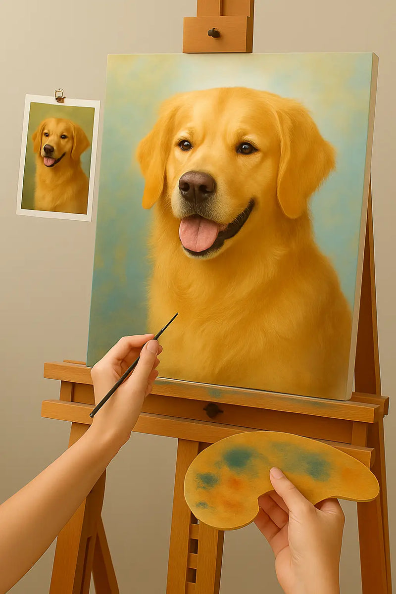 🎨 Custom Dog Painting – Unique Oil Painting