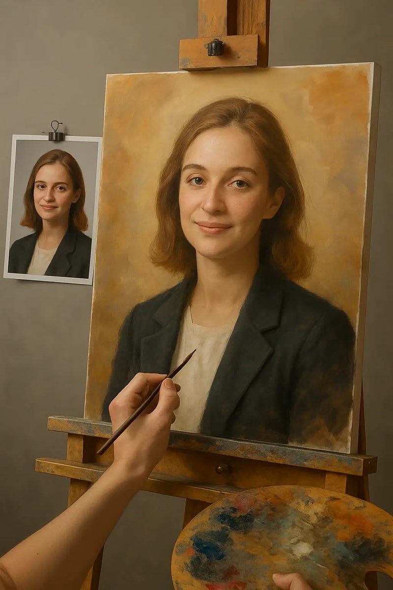 🎨 Customizable Portrait Painting 1 Person – Unique Oil Painting
