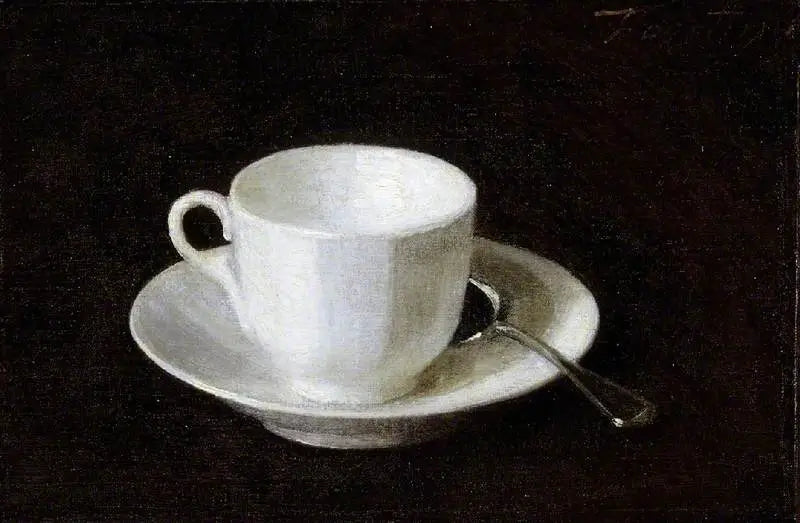 White cup and saucer - Henri Fantin-Latour