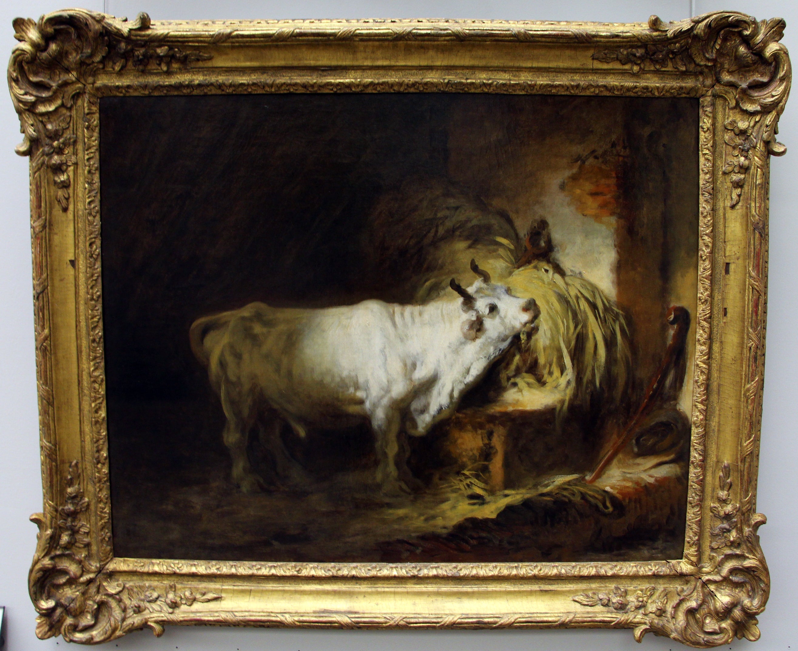 White Bull at the Stable - Jean-Honoré Fragonard