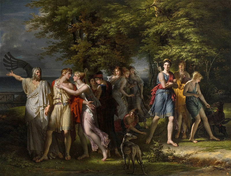 Télémaque, pressed by Mentor, quitte l'île de Calypso - Charles Meynier