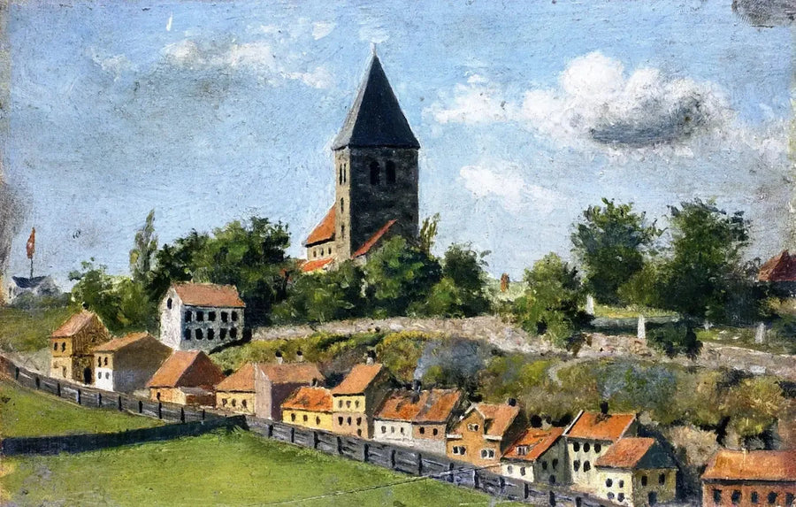 Telthusbakken with the Old Church of Aker - Edvard Munch