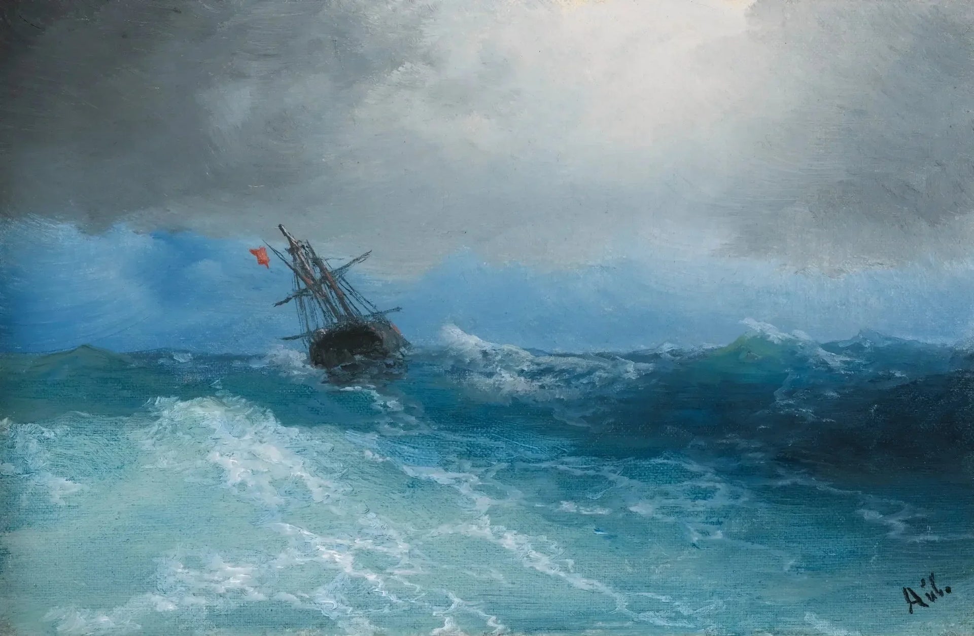 Tempête qui se prépare - Ivan Aïvazovski image 1 reproduction réalisée par Alpha Reproduction