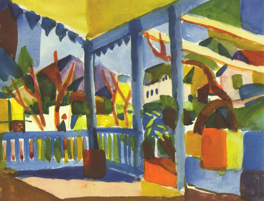 Terrace of the Country House in Saint-Germain - August Macke