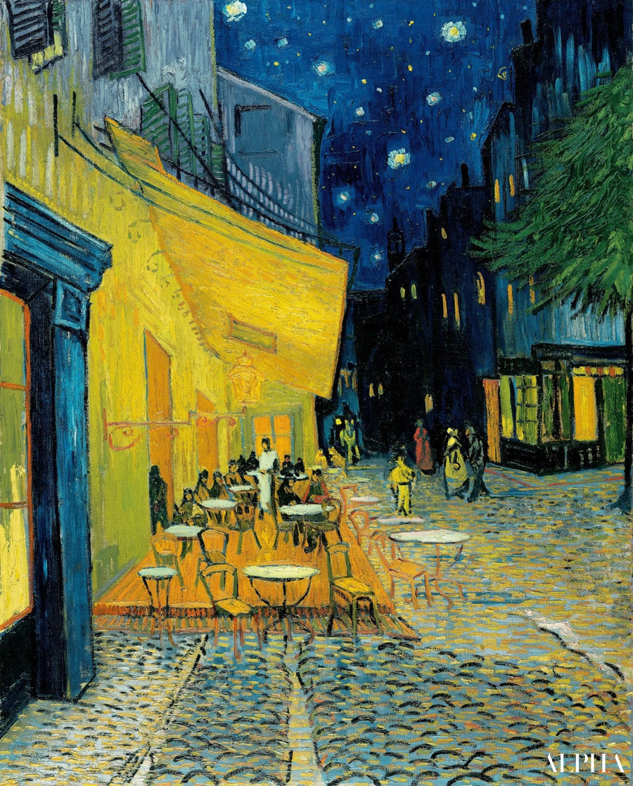 Evening terrace of the café