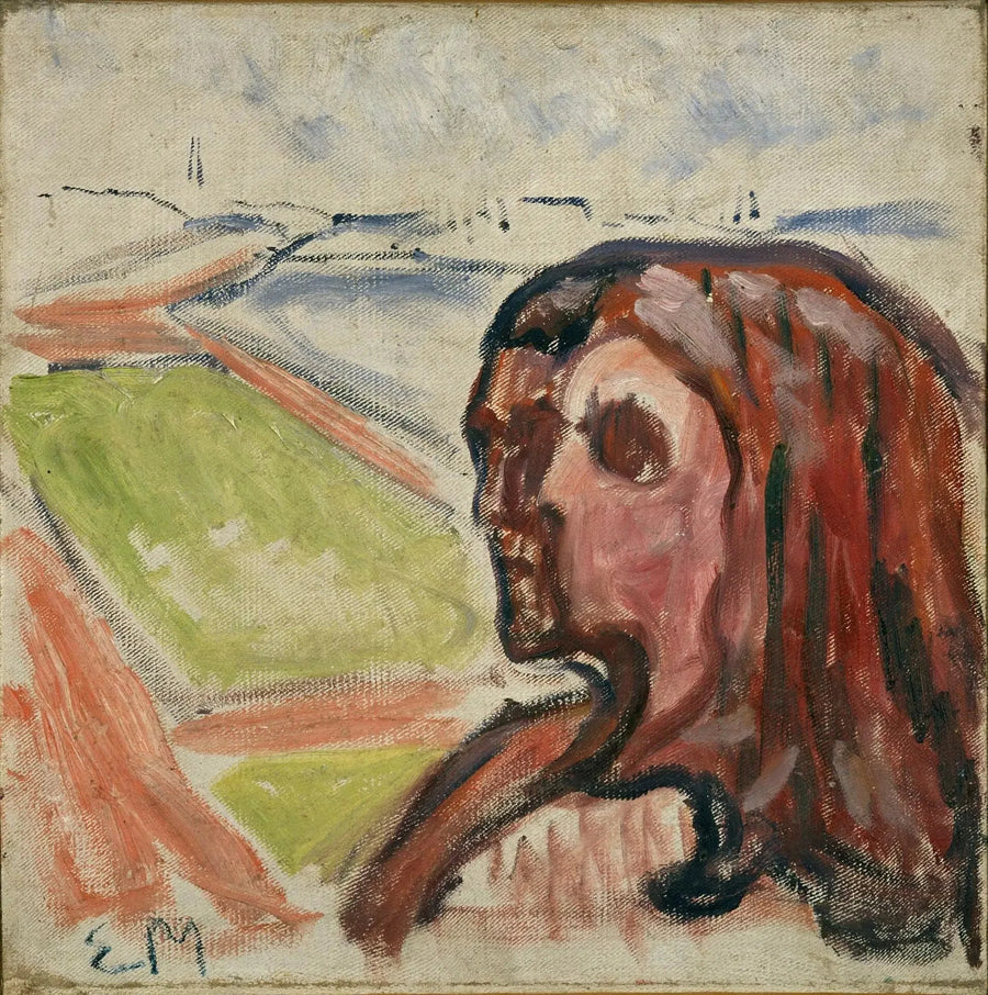 Head Against Head in a Landscape - Edvard Munch