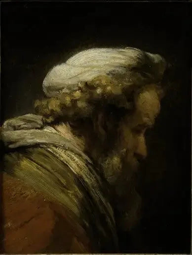 Head of a Man with a Turban - Rembrandt