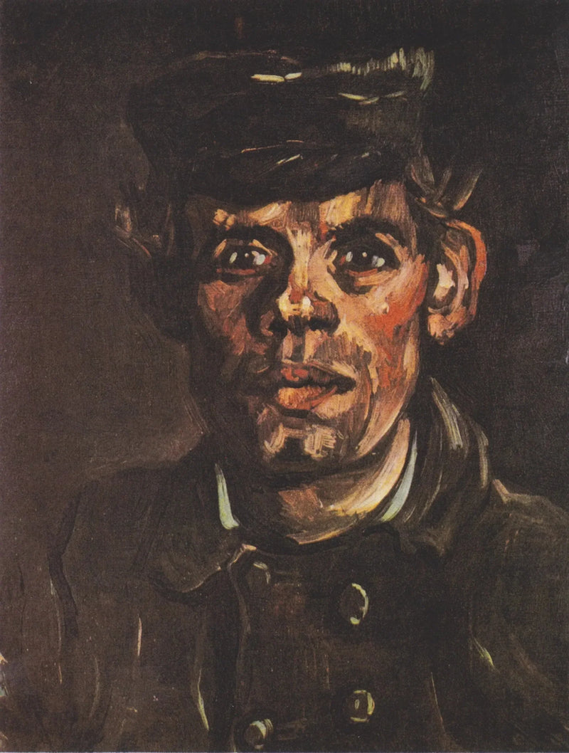 Head of a Young Peasant Wearing a Visor Cap - Vincent van Gogh