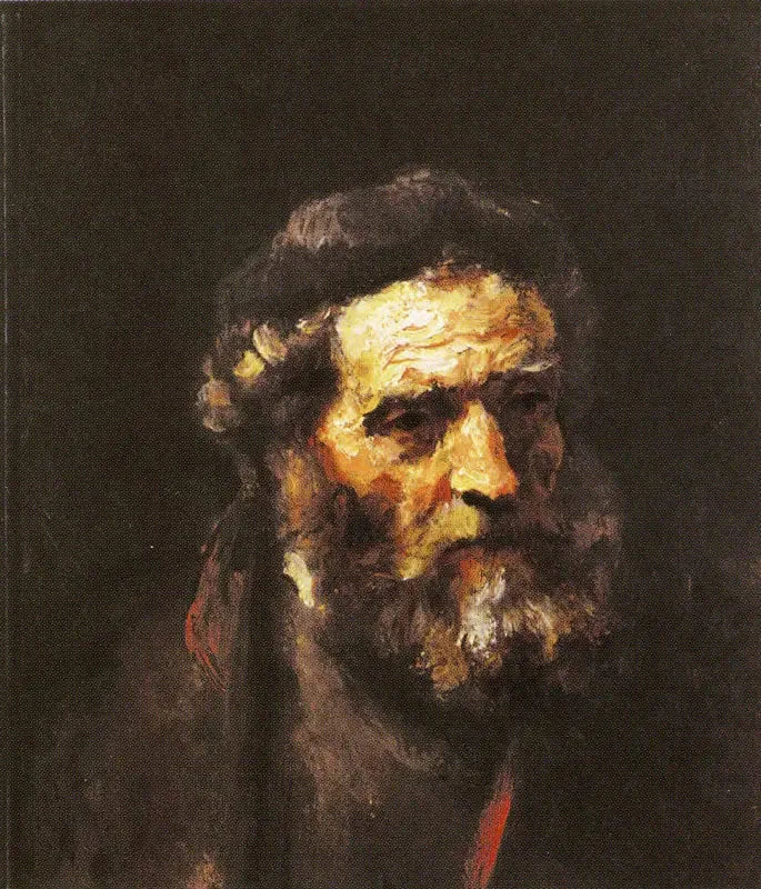 Head of an Old Bearded Man - Rembrandt