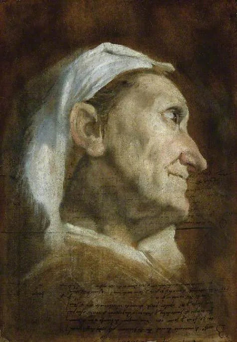 Head of an Old Woman - Annibale Carracci
