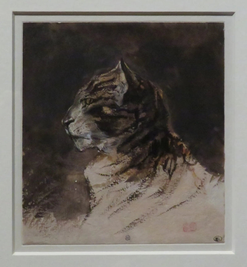 Head of a Cat - Eugène Delacroix