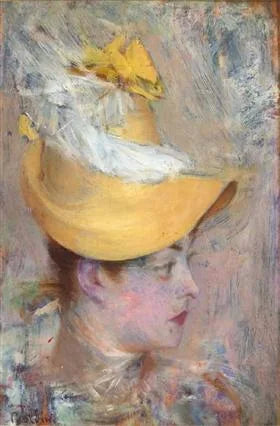 Head of a Lady with Yellow Sleeves - Giovanni Boldini