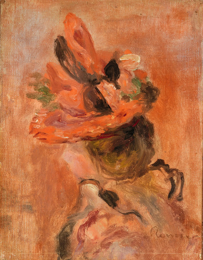Head of a Woman with a Red Hat - Pierre-Auguste Renoir