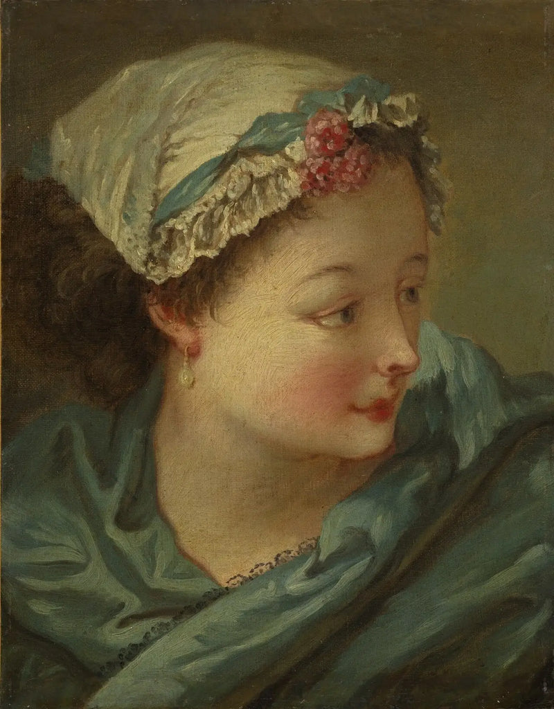 Head of a Young Woman - François Boucher