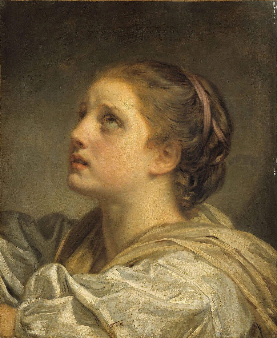 Head of a Young Woman - Jean-Baptiste Greuze